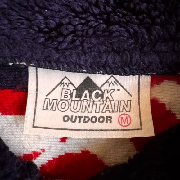 Black Mountain Outdoor Fleece‎ Jacket Adult Medium Blue American Flag Full Zip - Picture 3 of 5